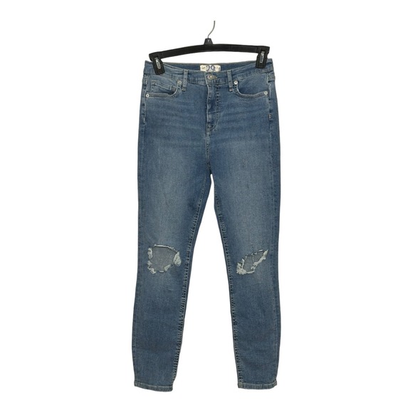 Free People Denim - We The Free blue distressed high waist jeans size 29